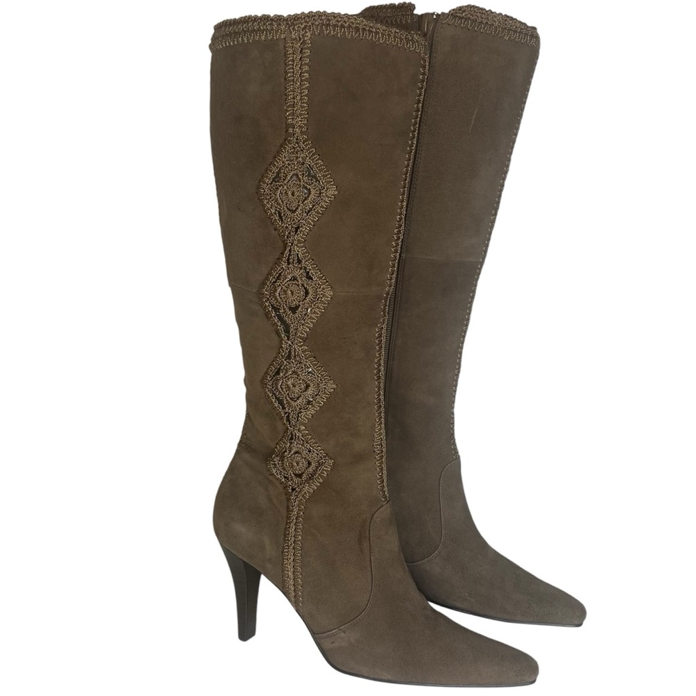Carlos Santana Tempest Leather Suede Boots Sz 8